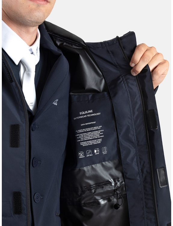 Blue unisex waterproof jacket Equestrian Wear SS24 by Equiline