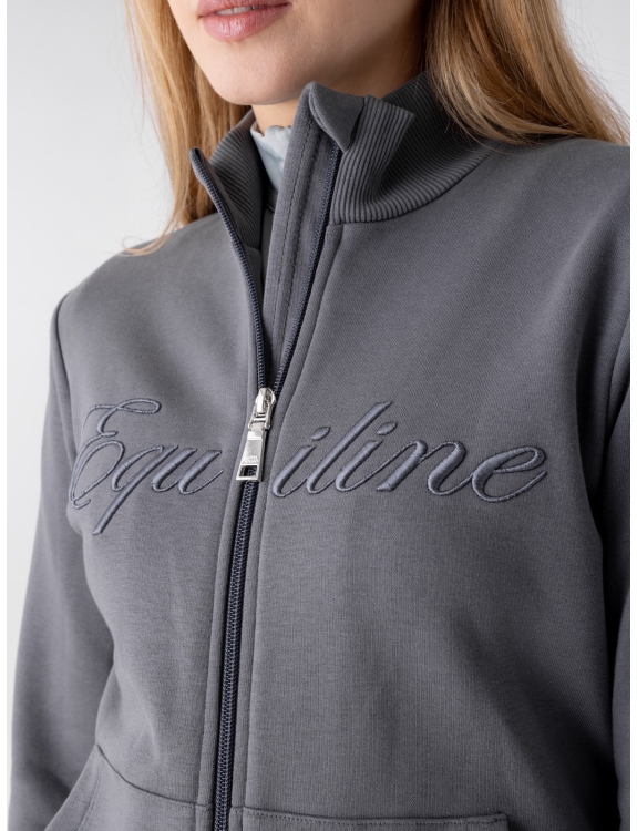 Felpa grigia con logo Abbigliamento da equitazione da donna Collezione Early Mid Season di Equiline