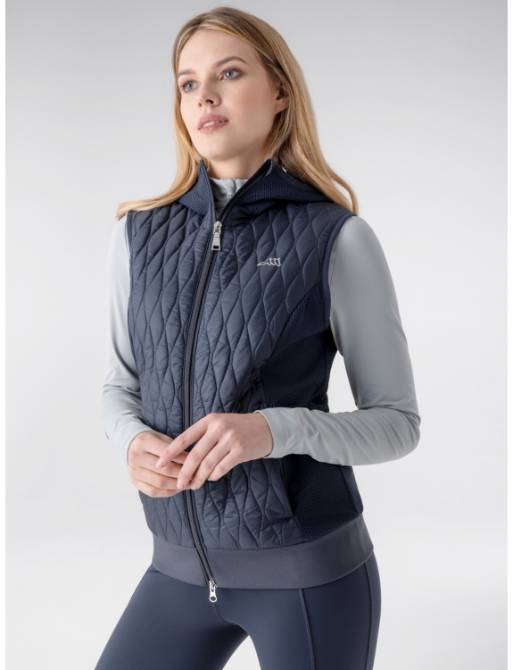 Blue Hooded Vest Women s horse riding clothing Early Mid Season Collection by Equiline