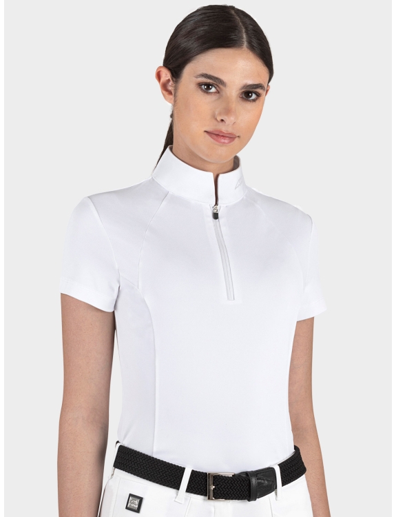White Tech Women s Competition Polo Shirt Women s Riding Clothing SS23 Collection