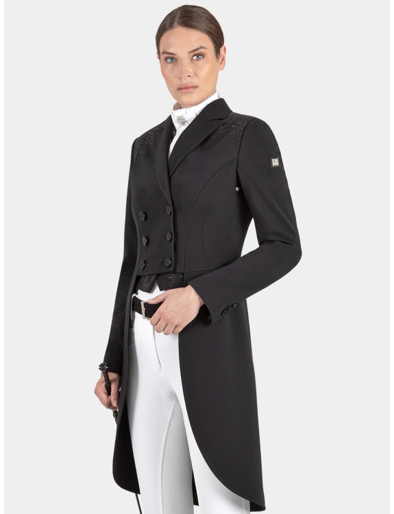 Womens black tailcoat top