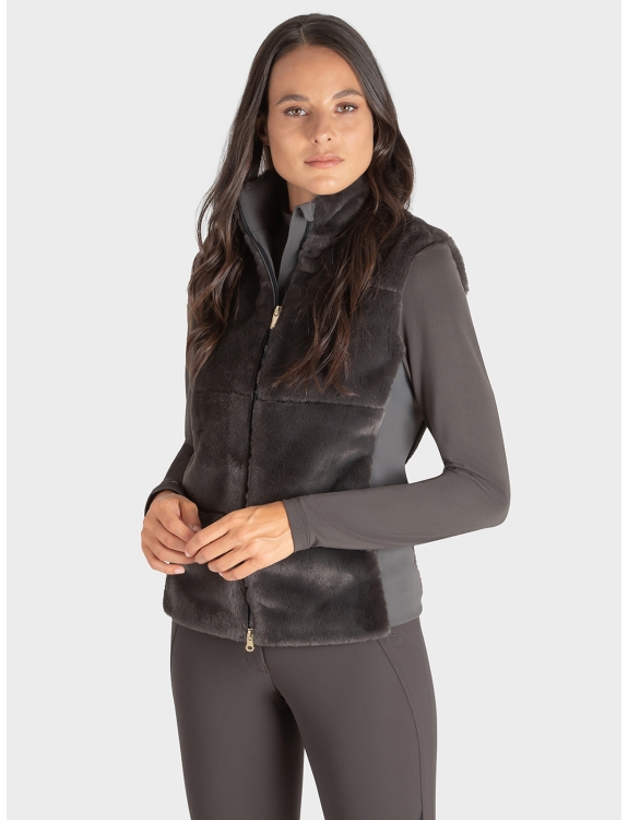 Women's furry fleece vest outlet