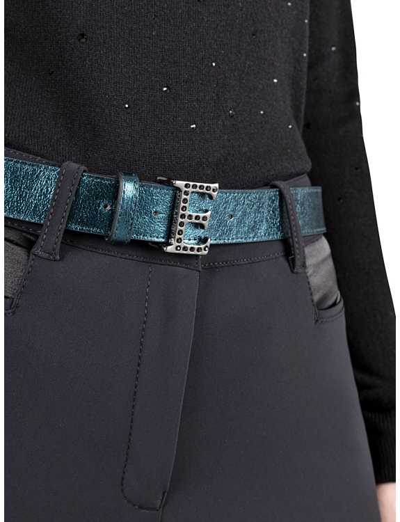 CEINTURE EQUILINE VERT SCARABEE ORNEE DE STRASS