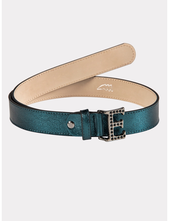 CEINTURE EQUILINE VERT SCARABEE ORNEE DE STRASS