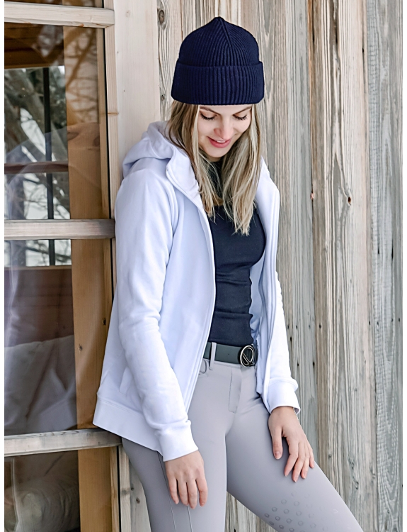 Felpa bianca con zip sales