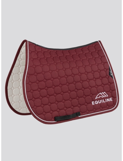 OUTLINE - TAPIS DE SELLE BORDEAUX AVEC LOGO EQUILINE BRODÉ