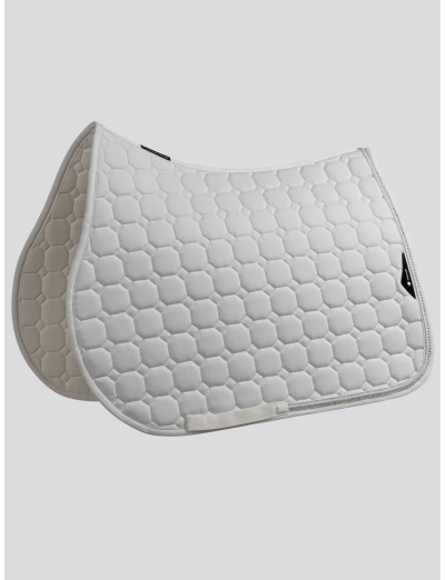 EQCRYSTARO - Tapis de selle Octagon blanc avec strass