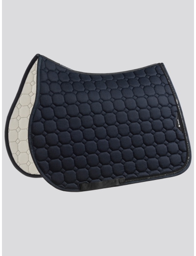 EQCRYSTARO - Blue octagon saddle pad with rhinestones