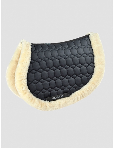 SNUGGLY - TAPIS DE SELLE AVEC ECO MOUTON - FACE INTÉRIEURE ET EXTÉRIEURE NOIR