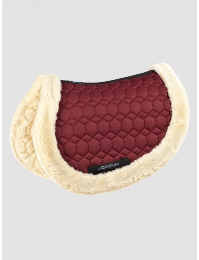 SNUGGLY - TAPIS DE SELLE AVEC ECO MOUTON - FACE INTÉRIEURE ET EXTÉRIEURE BORDEAUX