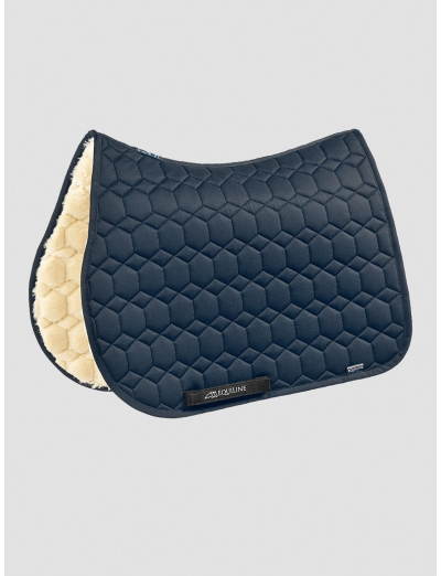 EXATRON LAIDBACK - TAPIS DE SELLE AVEC ECO-MOUTON ET MOTIF EXATRON BLEU