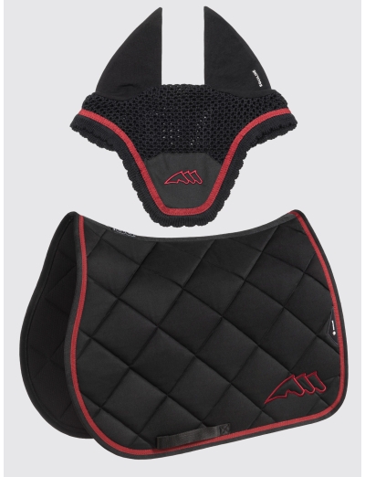 EQCHROMA - Black rombo saddle  pad and earnet kit