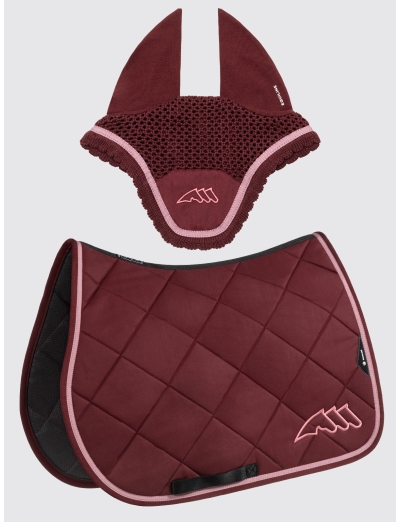 EQCHROMA - Bordeaux rombo saddle  pad and earnet kit