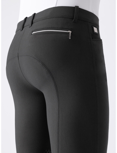 WILLOW - Pantaloni da uomo neri con grip ginocchio e tasca con zip