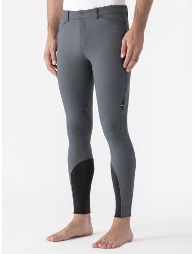 WILLOW - Pantaloni da uomo grigi con grip ginocchio e tasca con zip