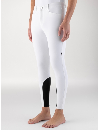 ALBERTK – Pantaloni da uomo B-MOVE bianchi comfort fit con grip ginocchio