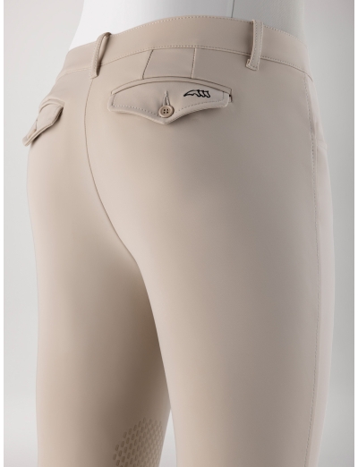 ALBERTK – Pantaloni da uomo B-MOVE beige comfort fit con grip ginocchio