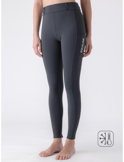 LEGGINGS EQUITAZIONE GREY DA DONNA CON MICRO-PILE E FULL GRIP