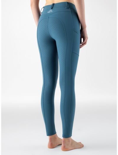 Seaport blue women's full grip riding leggings