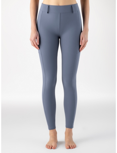 Leggings equitazione azzurro tempesta da donna full grip