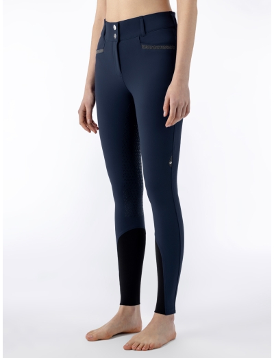 CRYSTALEF - High-waisted blue full grip breeches for women