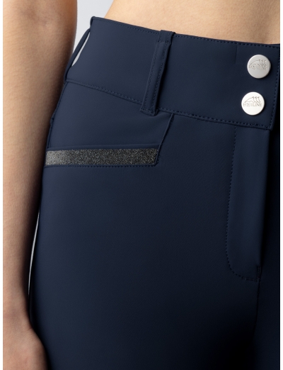 CRYSTALEK - High-waisted blue knee grip breeches for women
