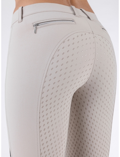 CEDAR – Pantalon full grip beige pour femme avec poche zippée