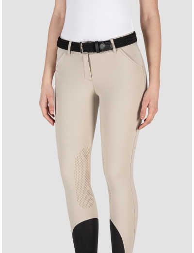 BICE – Beige women’s breeches knee grip and Italian flag logo