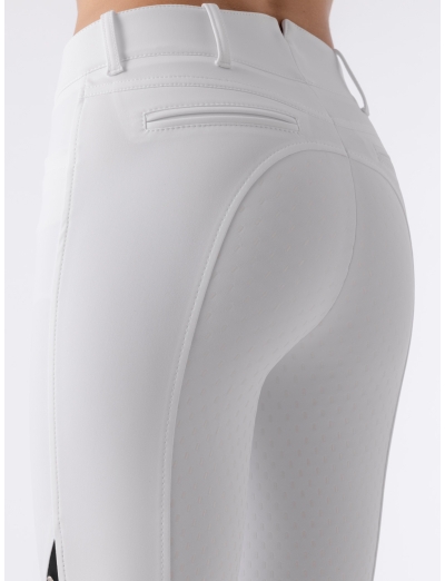 ADELLEK – Weisse B-MOVE-Damenreithose mit Full Grip und hohem Bund