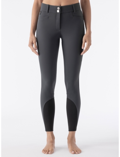 ADELLEK – Night grey B-MOVE-Damenreithose mit Full Grip und hohem Bund