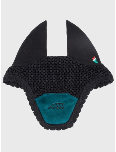 Velvet emerald horse ear net