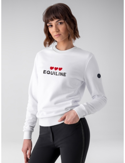 LOVE - White women's sweatshirt with hearts