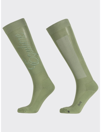 CHAUSSETTES GREEN MILIEU D’EQUITATION POUR FEMMES AVEC MICROCLOUS