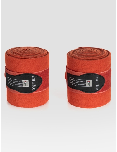 Ensemble de 2 bandages pour chevaux en polaire orange