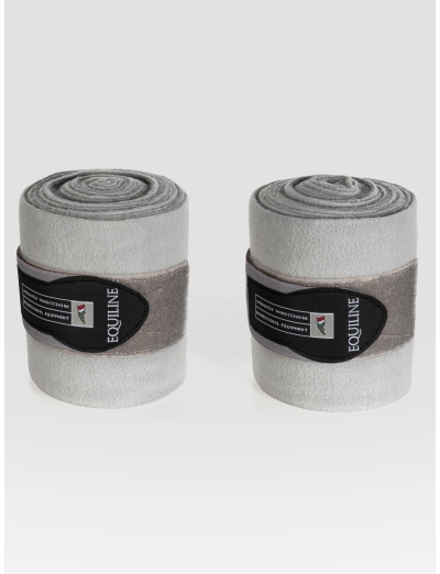 Ensemble de 2 bandages pour chevaux en polaire gris glace