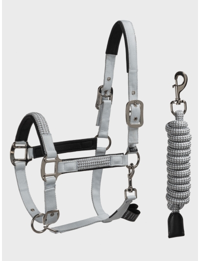 Set de corde et licou gris glace