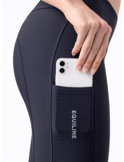 Blue women's knee grip leggings