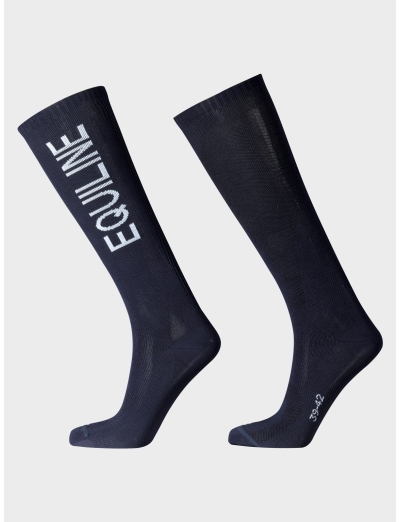 Blue unisex equestrian socks with side logo
