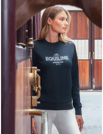 BLAUES DAMEN-TECH-SWEATSHIRT MIT RUNDAUSSCHNITT