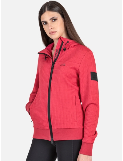 CHERRIES WOMEN’S FULL ZIP TECH SWEATSHIRT WITH HOOD