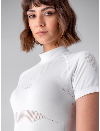 WHITE WOMEN'S MICROPERFORATED COMPETITION POLO