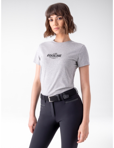 GREY WOMEN'S T-SHIRT WITH 3D LOGO