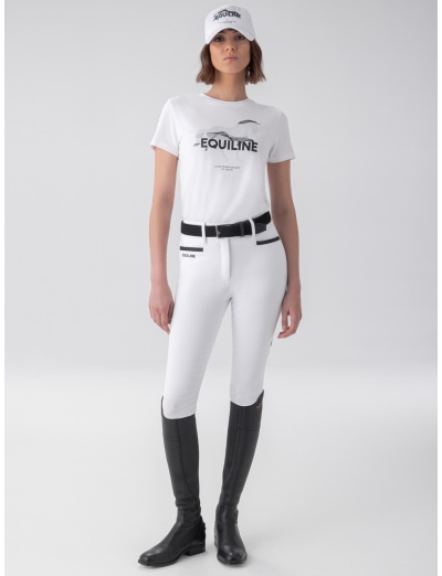 WHITE WOMEN'S T-SHIRT WITH GRAPHIC LOGO