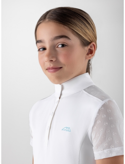 White girl’s competition polo short sleeves