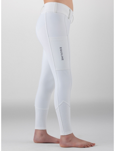 White unisex junior full grip leggings