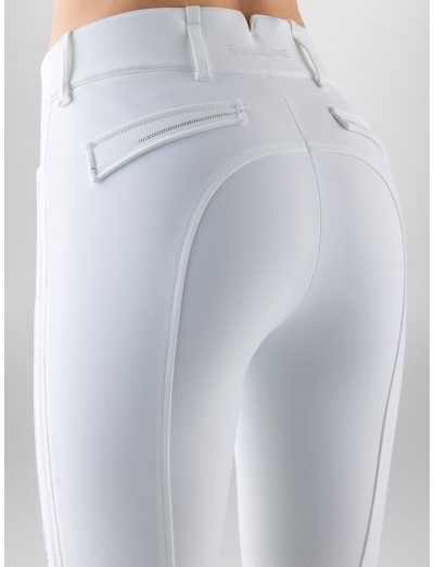 White woman’s high waist knee grip breeches with flat microstuds
