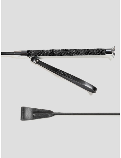 Fouet court noir avec strass