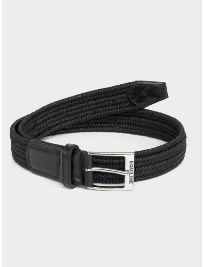 Black braided elastic lurex belt