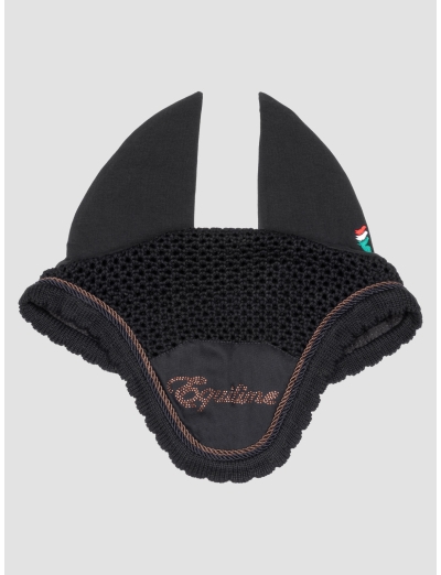 BLACK EARNET WITH MICRO-STUDS LOGO