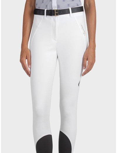 WHITE WOMEN'S FULL GRIP HIGH WAIST BREECHES